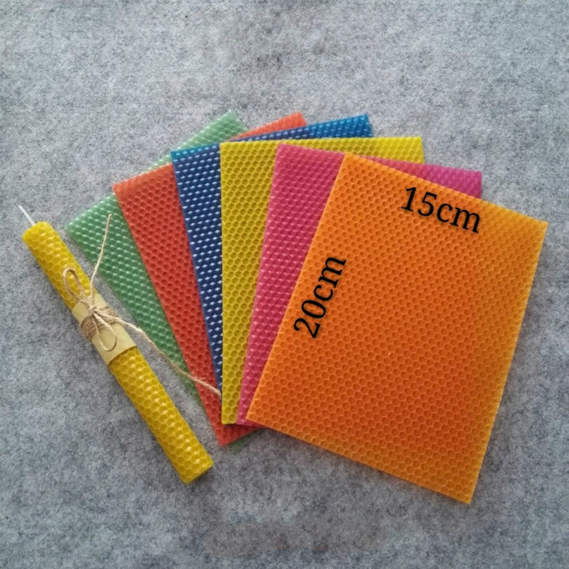 Beeswax Taper Candle - 12pcs 15cm*20cm*0.3cm Natural Candle Material, Handmade