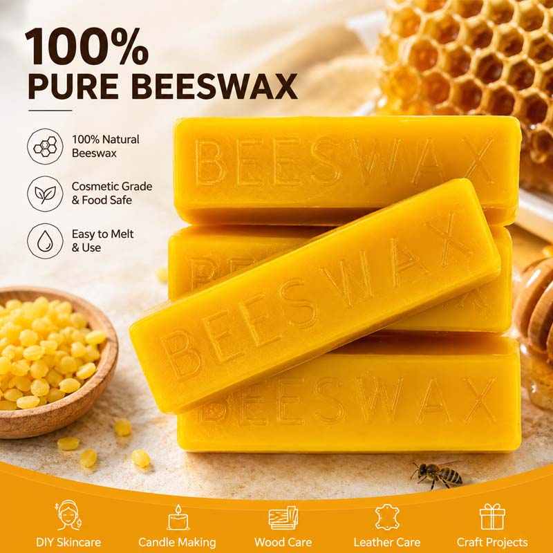Beeswax Taper Candle - 3/6pcs Yellow Beeswax Bars, Natural Beeswax