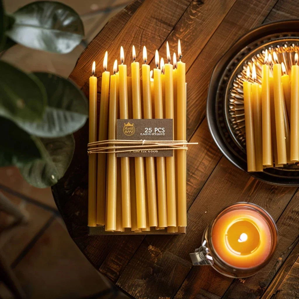 25PCS/1PACK Hanukkah Candle Na - Beeswax Taper Candle review and price
