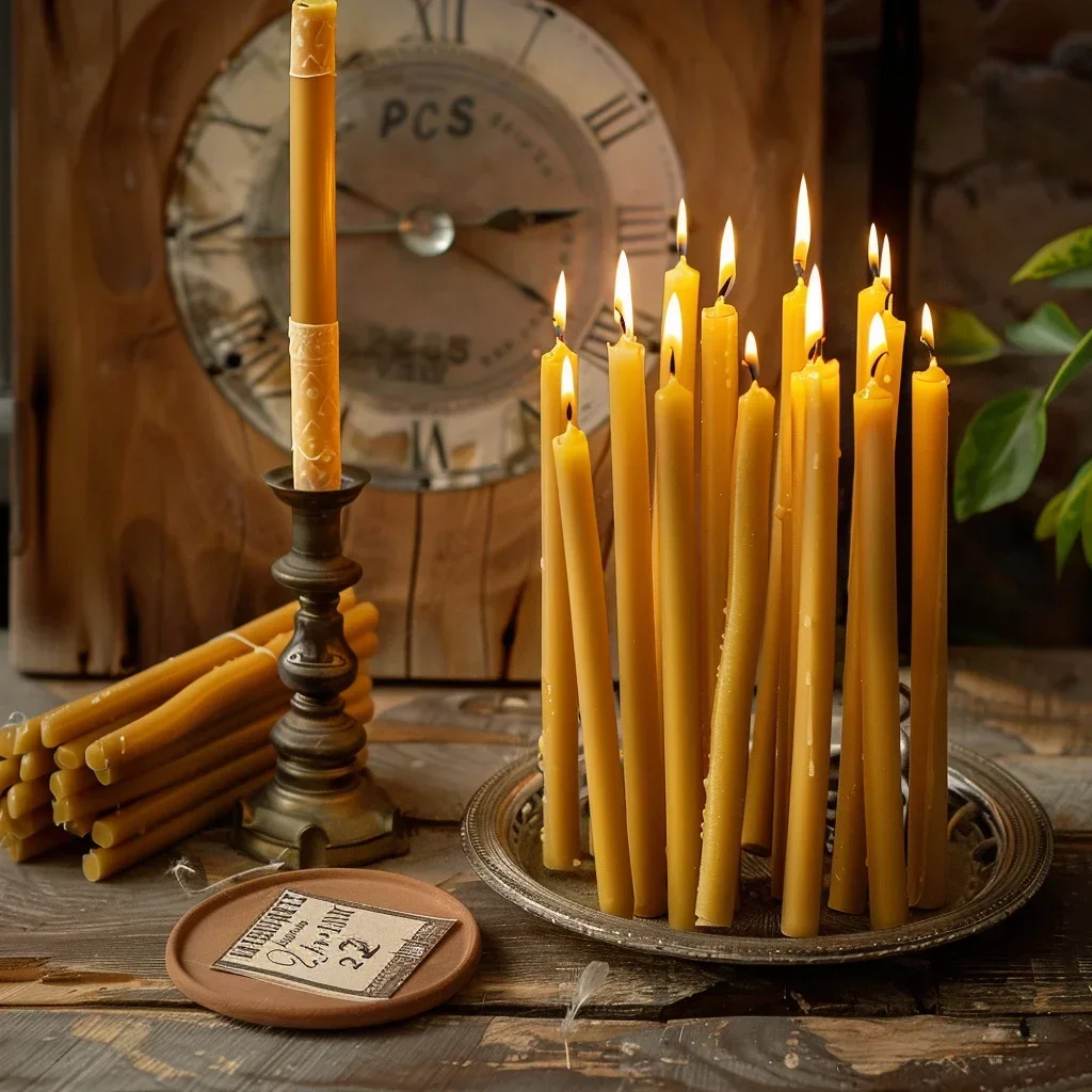 25PCS/1PACK Hanukkah Candle Na - Beeswax Taper Candle review and price