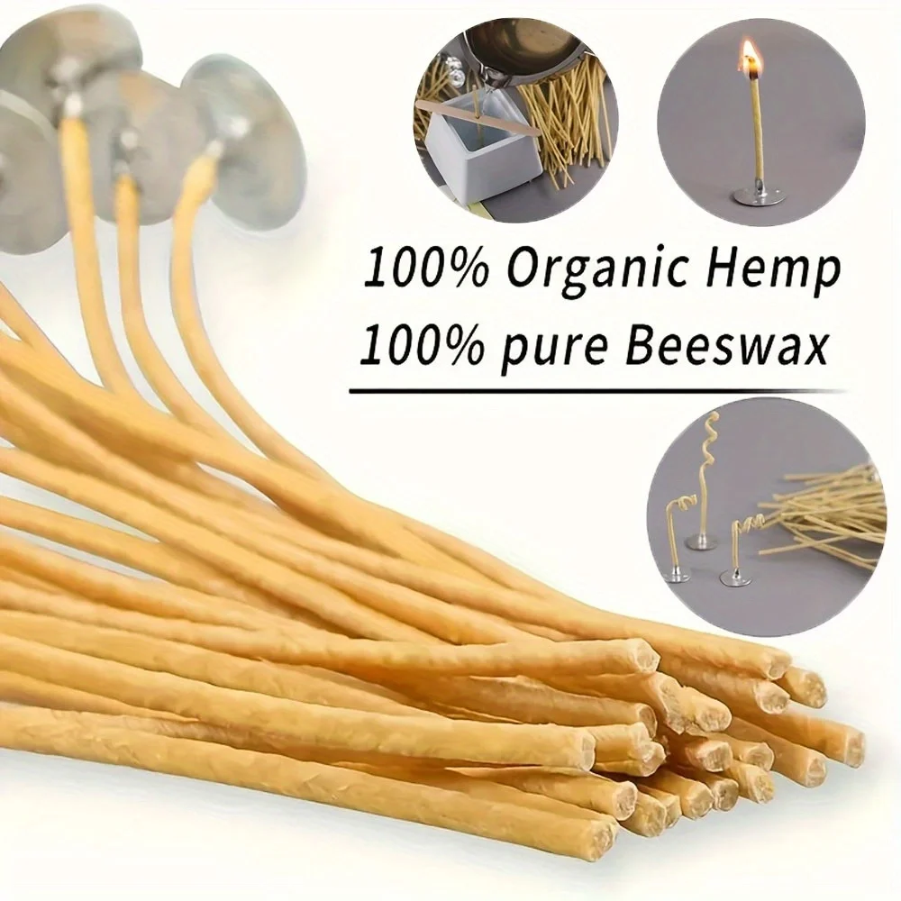 Candle Wicks 50 PCS 8 Inch Hem - Beeswax Taper Candle review and price